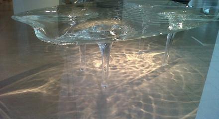One of Zaha Hadid's Liquid Glacial tables.